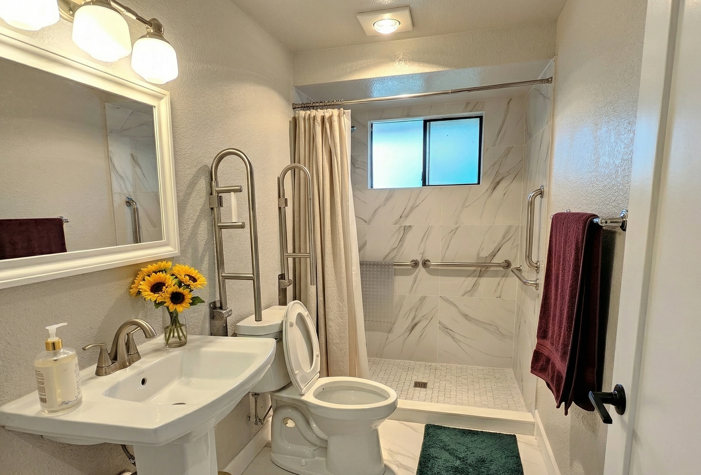 Accessible, well-equipped bathroom