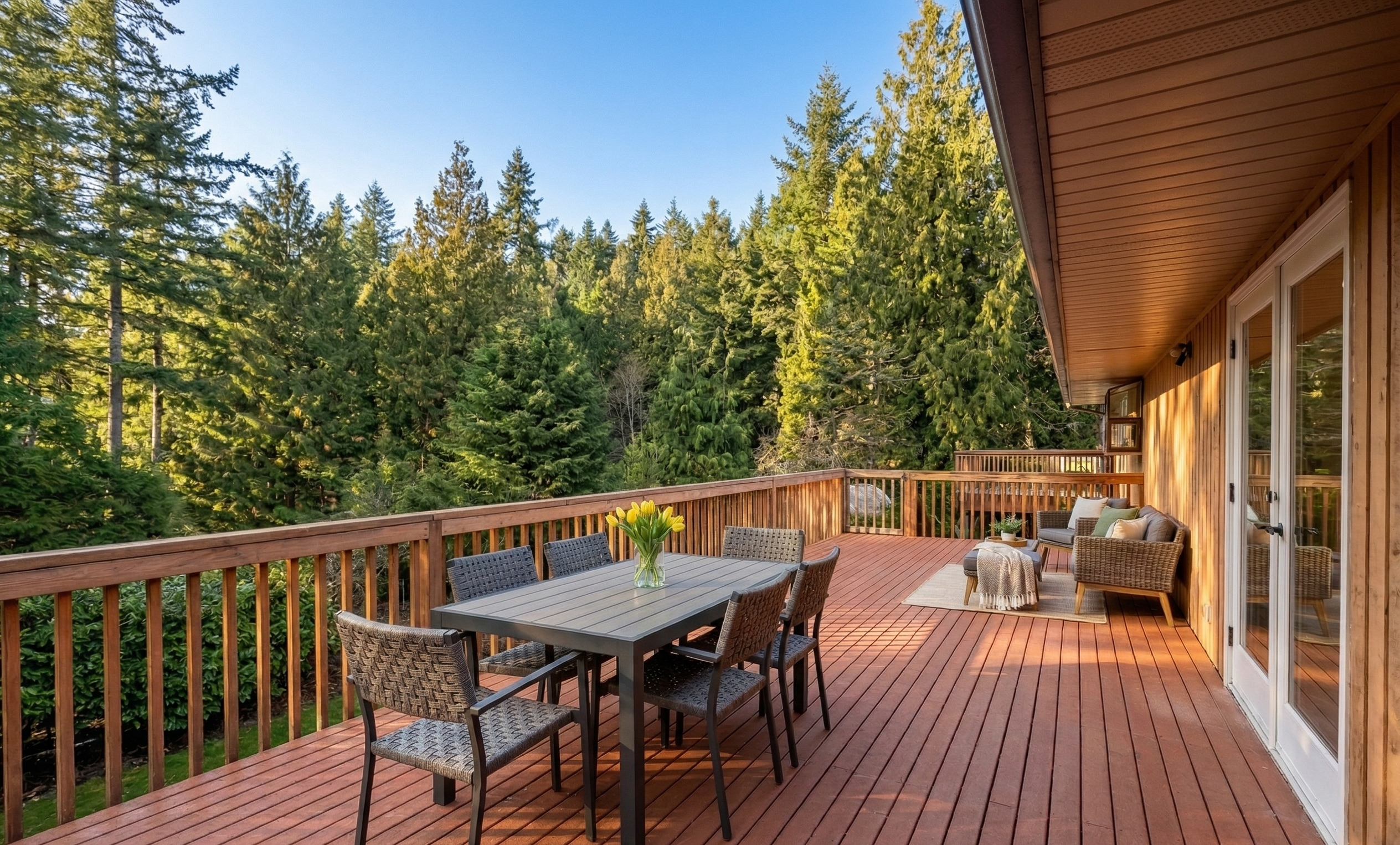 Beautiful backyard deck at Anna Home Care